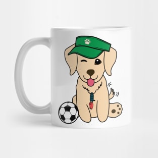 Golden Retriever Playing Soccer Mug